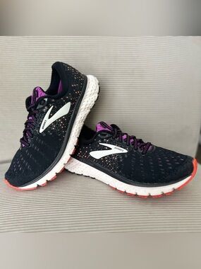 Brooks Glycerin 17 Women's Running Shoes - Black / Purple / Fiery Coral - size 7
